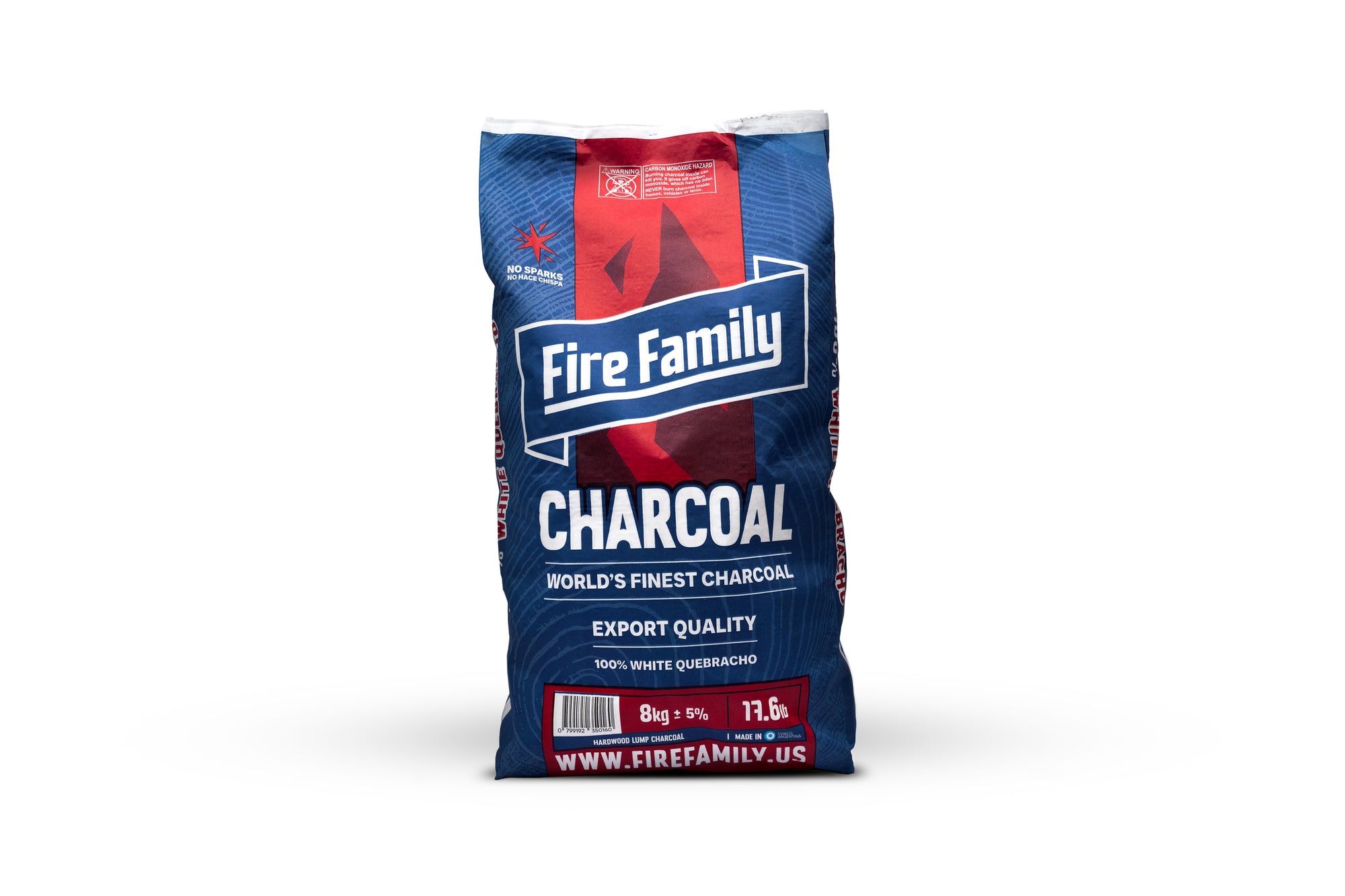Charcoal Fire Family 17.6 lb | 100% Natural, White Quebracho Argentino.