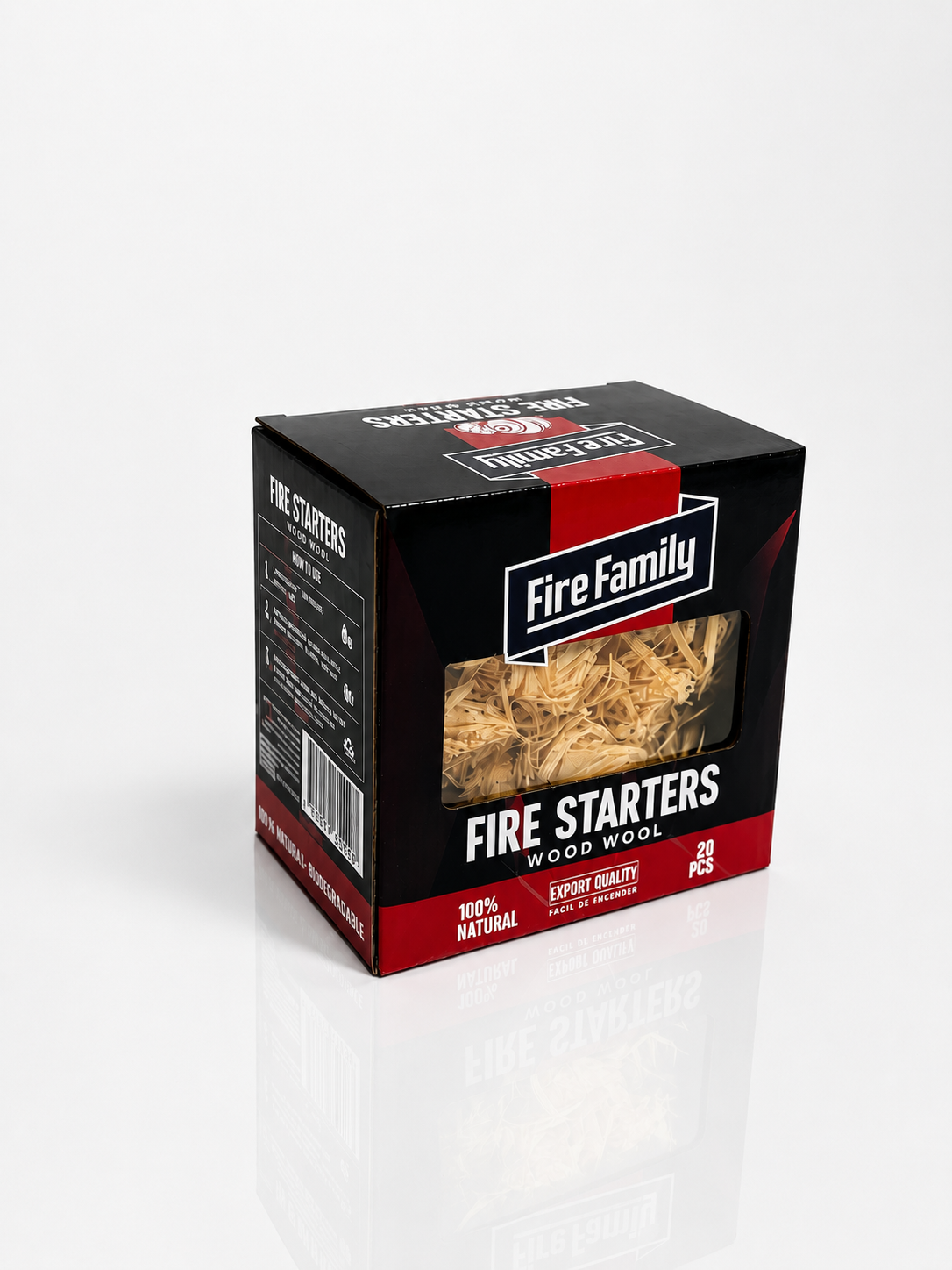 Wood Wool Fire Starters, 20 Pieces, Natural, for BBQ and Camping